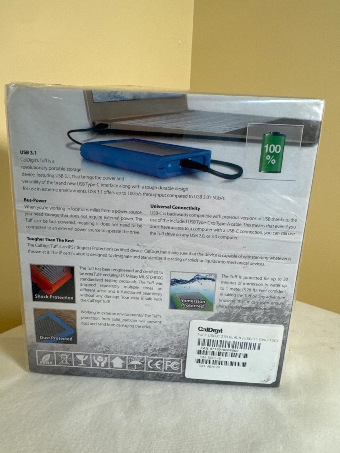 CalDigit Tuff 2TB USB 3.1 2.5" HDD External Hard Drive - photo 2