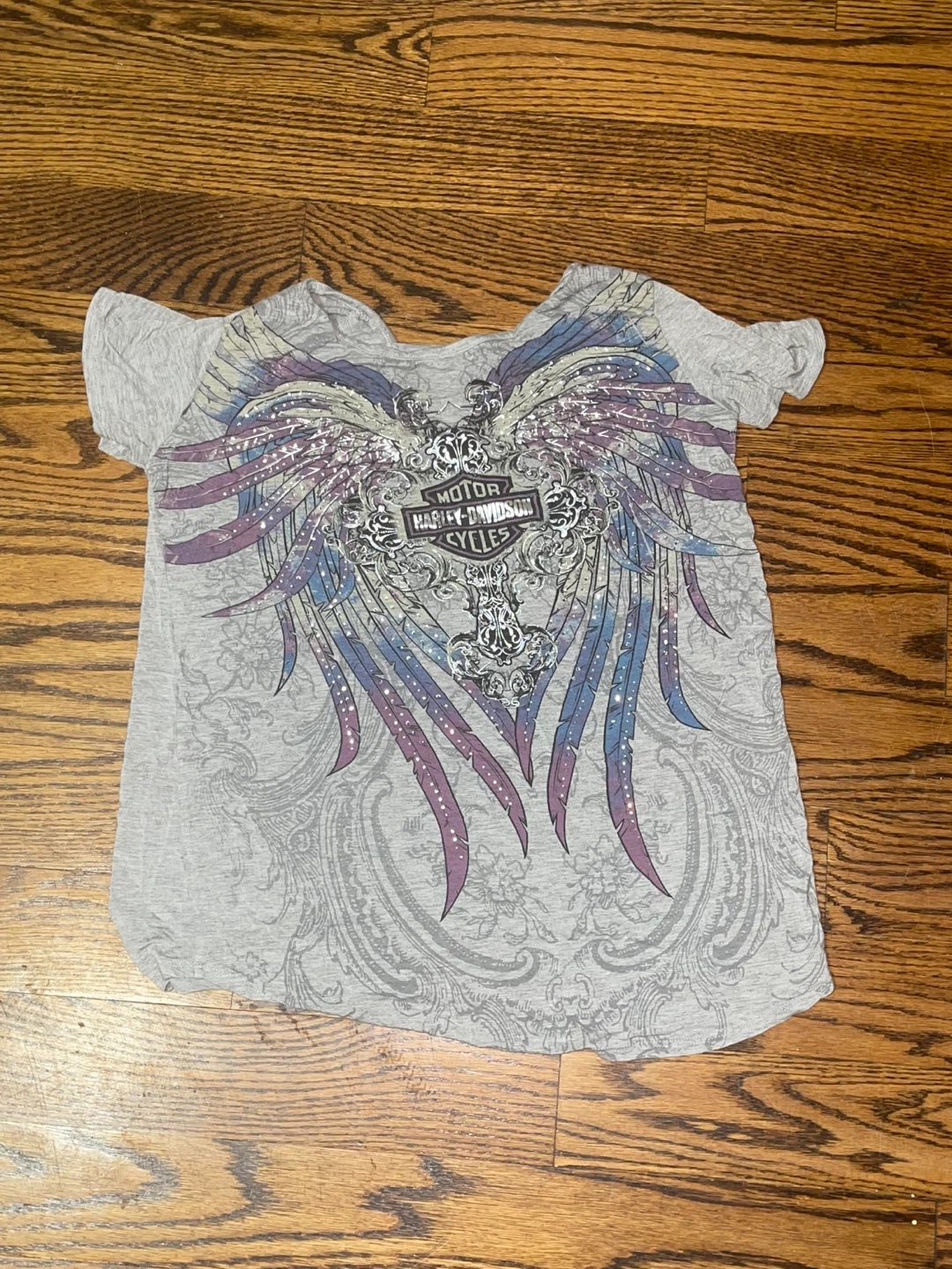Harley-Davidson Women's Grey Wing Graphic T-Shirt