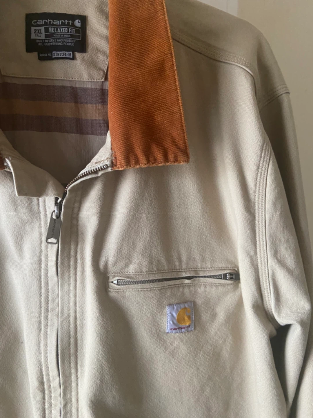 Carhartt Relaxed Fit Jacket 2XL Tall Beige