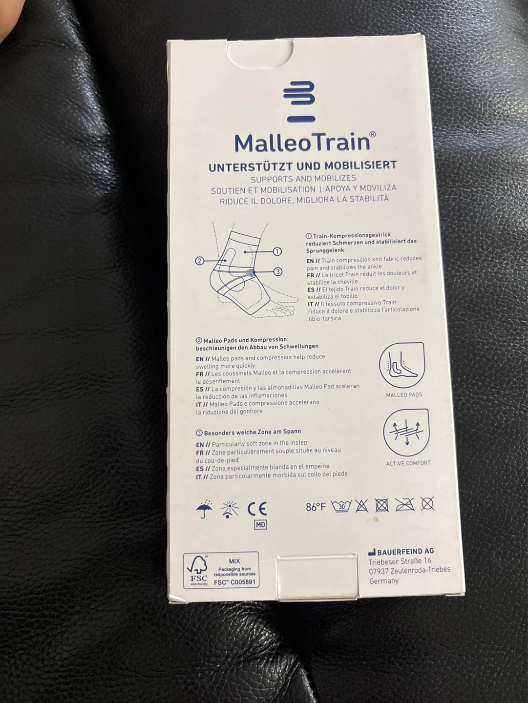 Bauerfeind MalleoTrain R Ankle Support Brace Size 5 Titan - photo 3