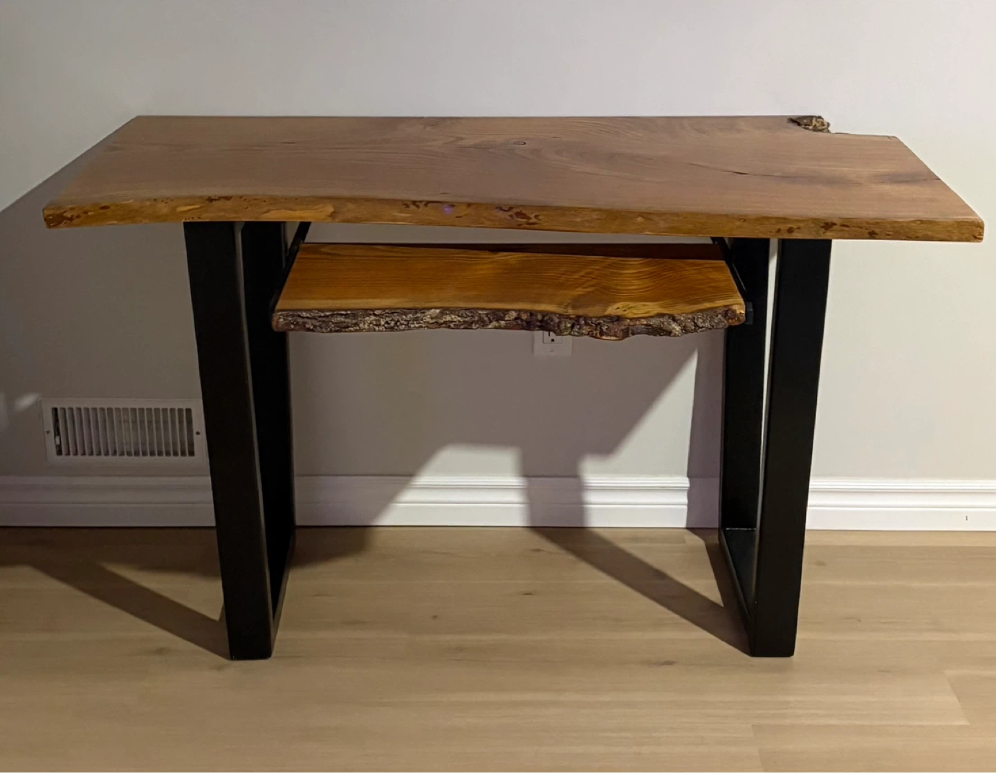 Live Edge Wood Desk with Keyboard Tray - photo 2