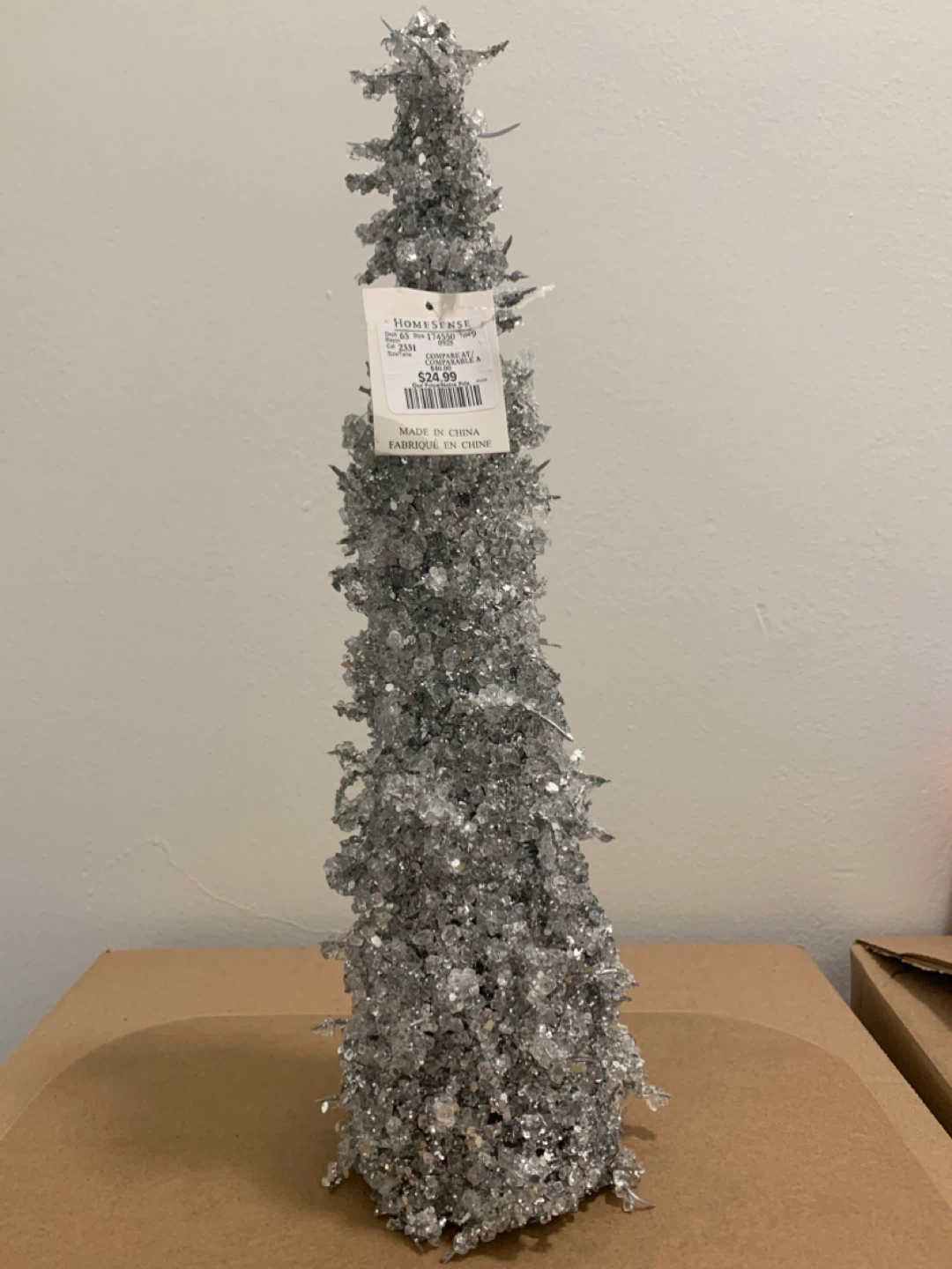 HOMESENSE Silver Glitter Tree Decoration