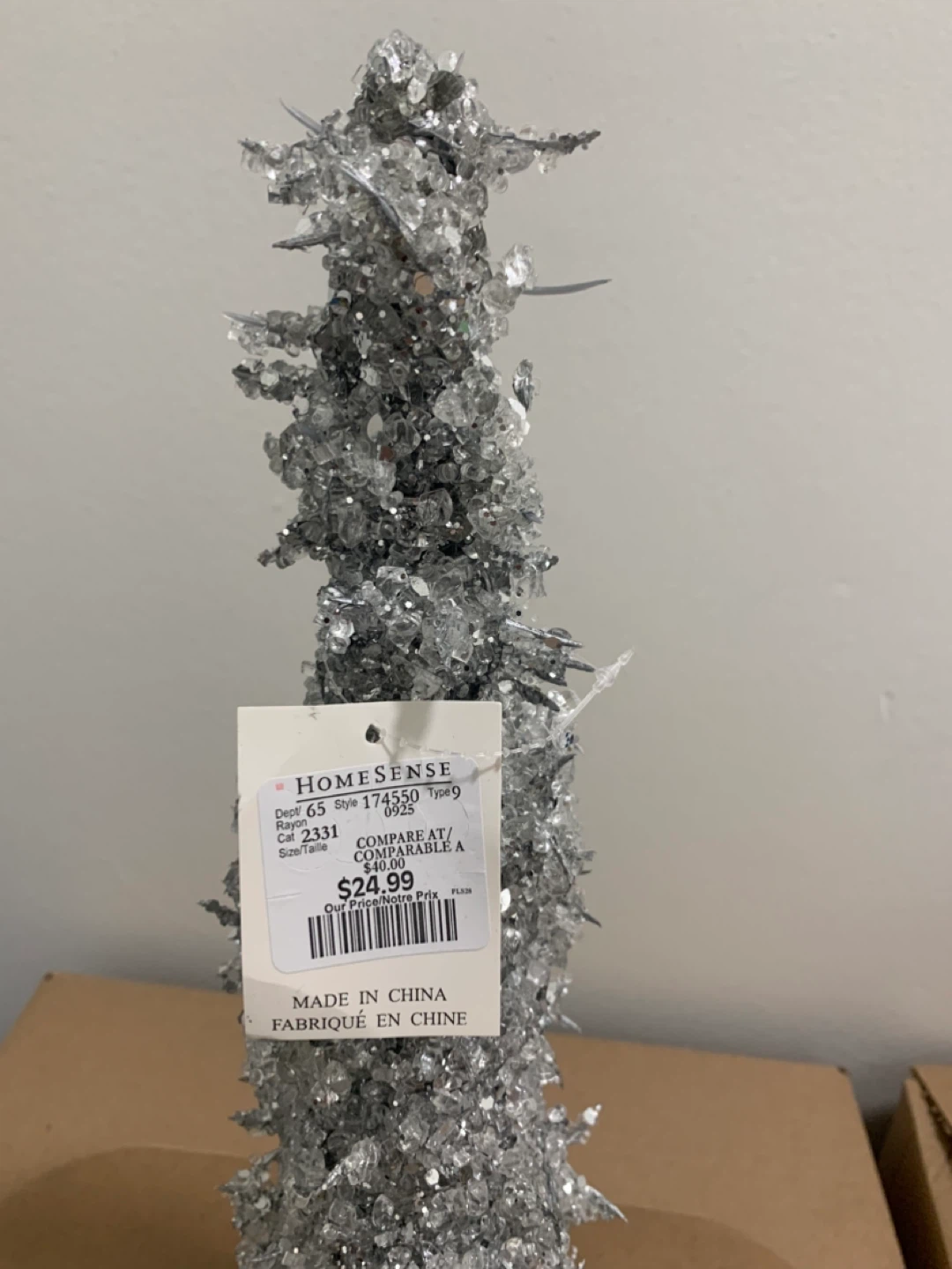 HOMESENSE Silver Glitter Tree Decoration - photo 2