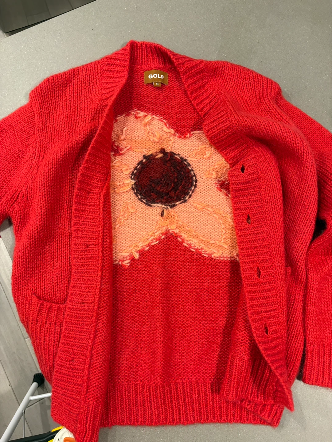 Golf Le Fleur Red Flower Cardigan *RARE* - photo 3