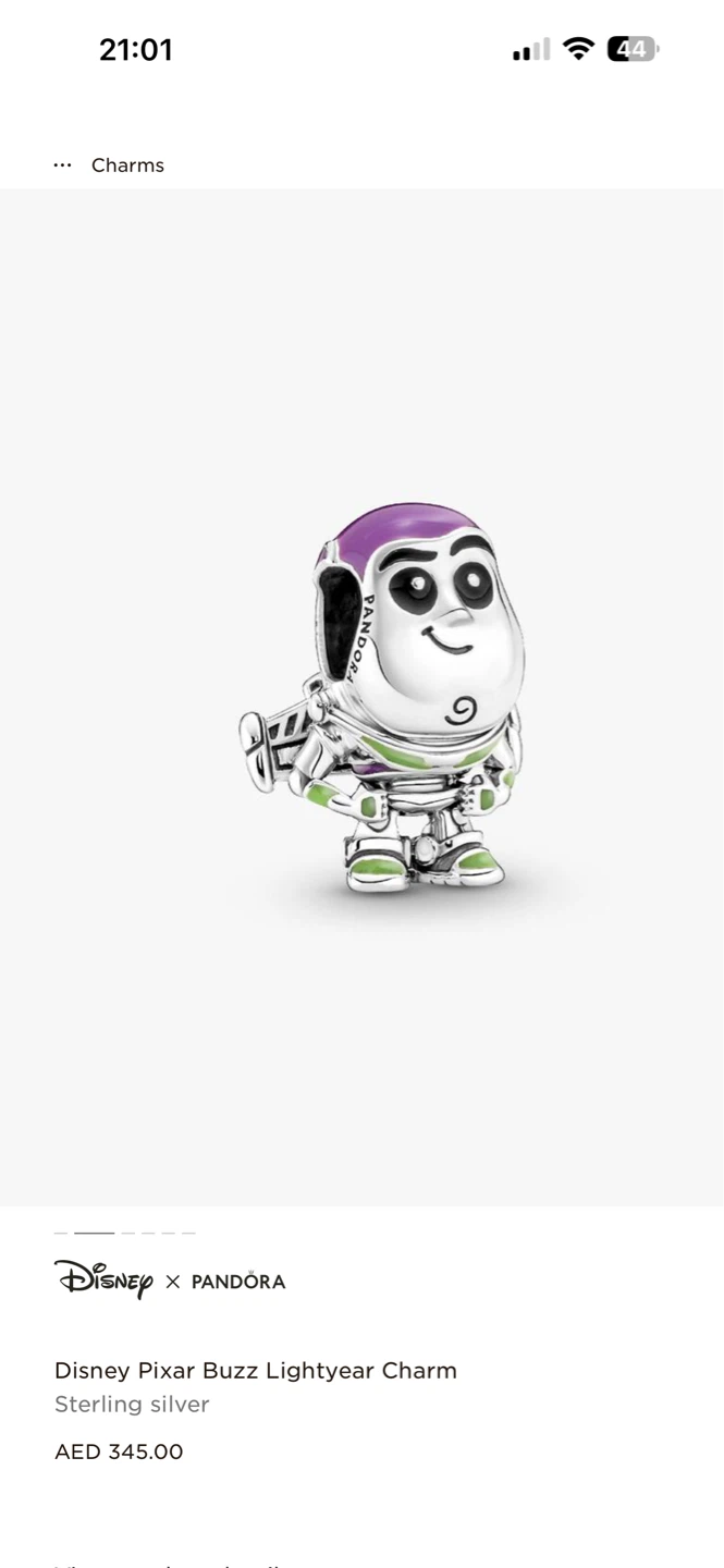 Pandora Disney Pixar Buzz Lightyear Charm Sterling Silver