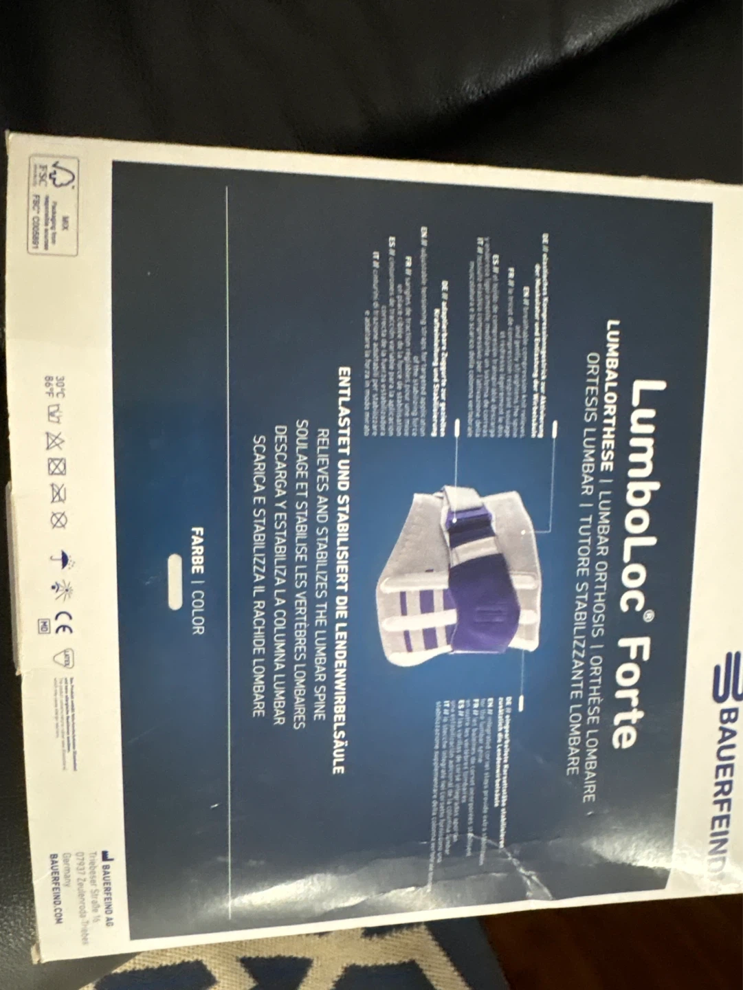 Bauerfeind LumbLoc Forte Lumbar Orthosis - Size 3 - Titan - photo 3