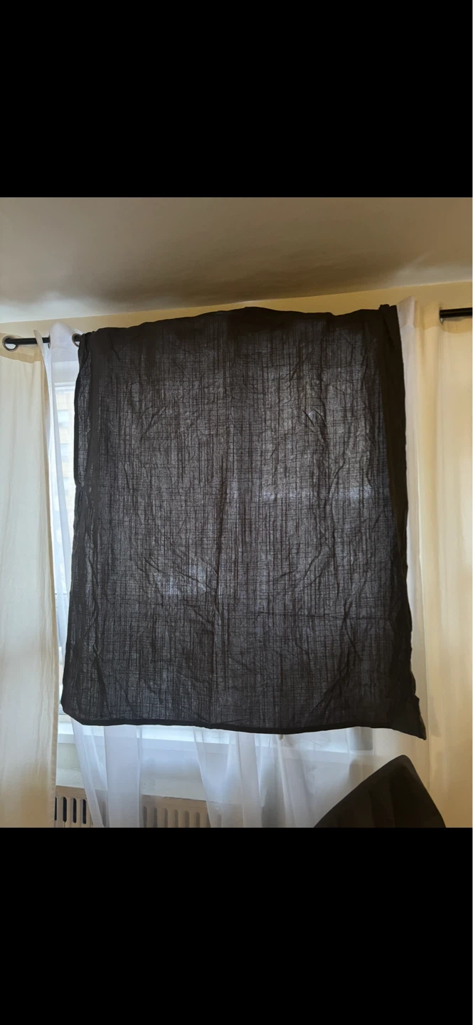 IKEA Dark Linen Curtain Panel