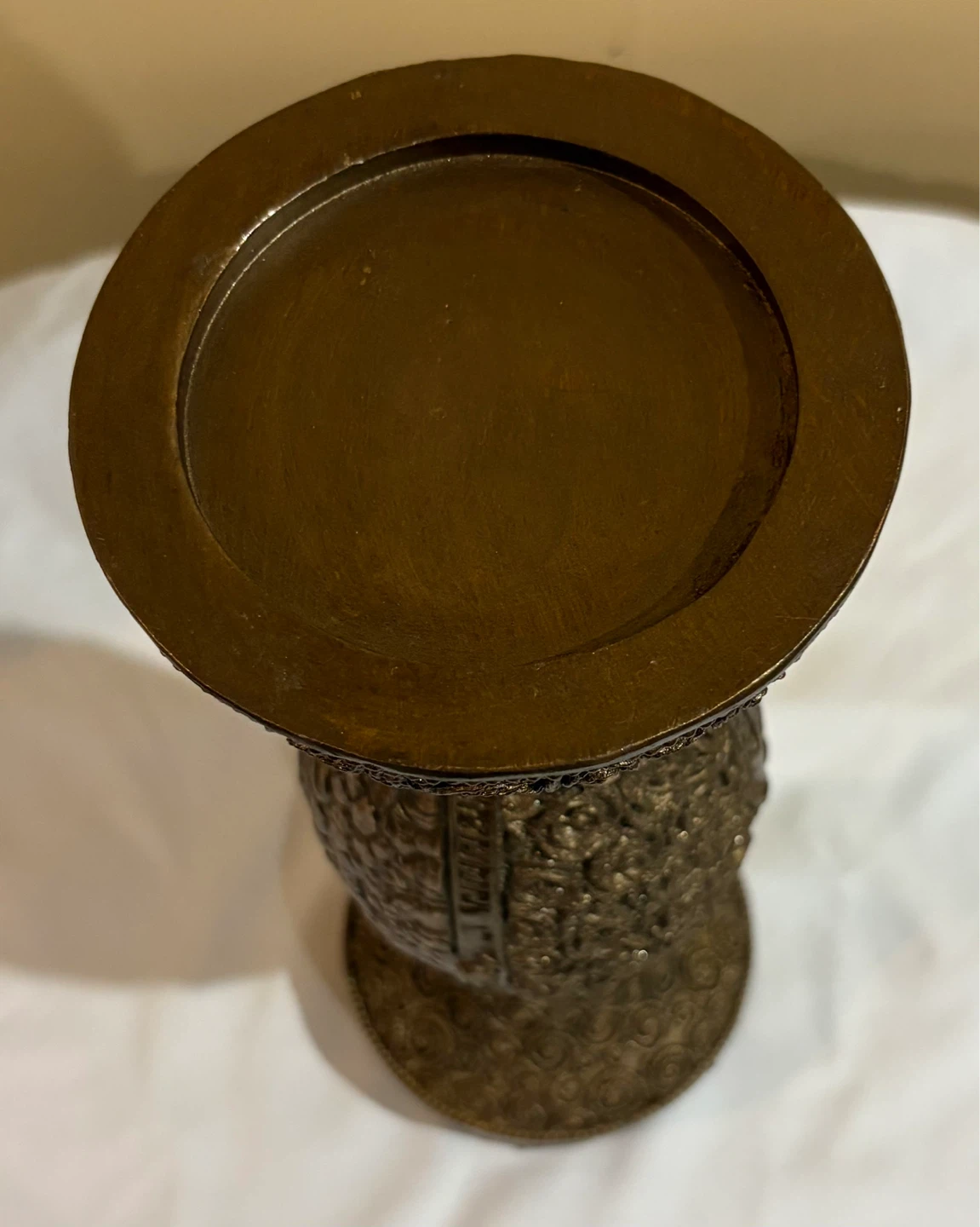 Vintage Ornate  Candlestick Holder Bronze Tone - photo 2