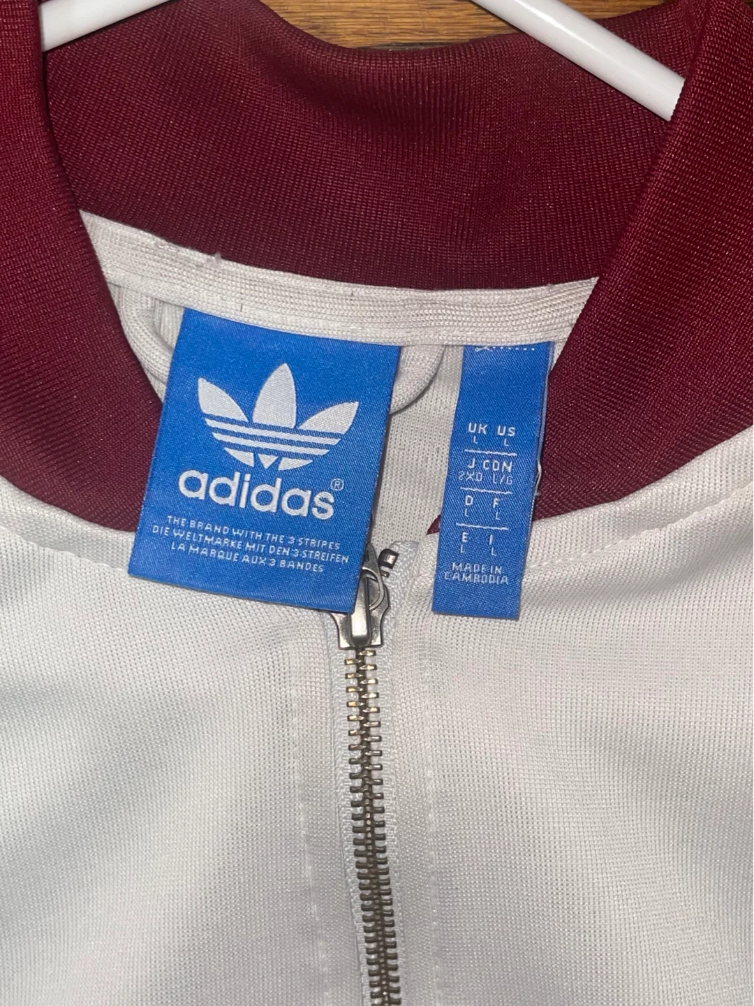 Adidas Track Jacket White Burgundy - photo 2
