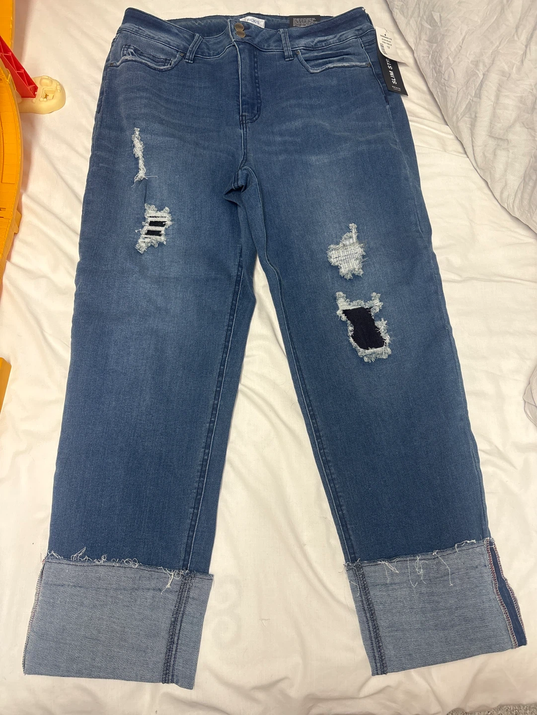 Riders "Slim Fit" Distressed Denim Jeans