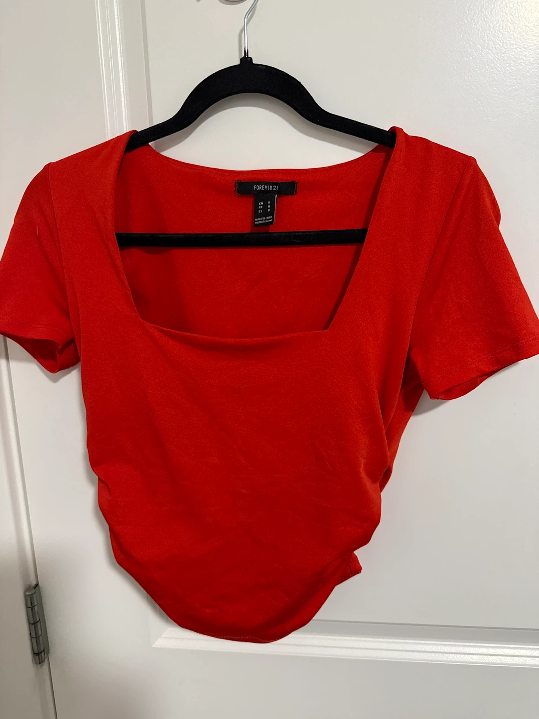 Forever 21 Red Square Neck Top - Size Medium