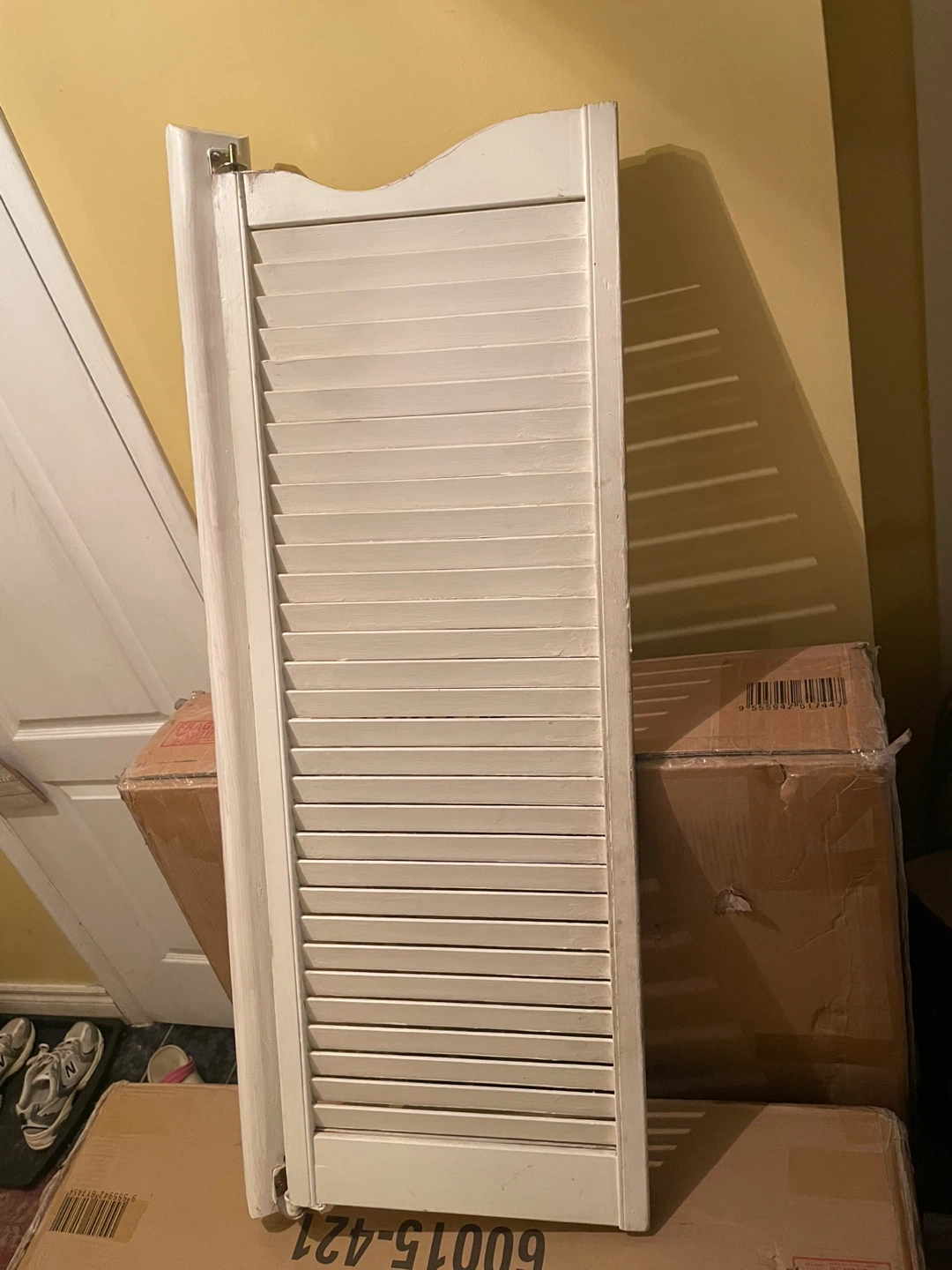 White Louvered Cafe/barn Door