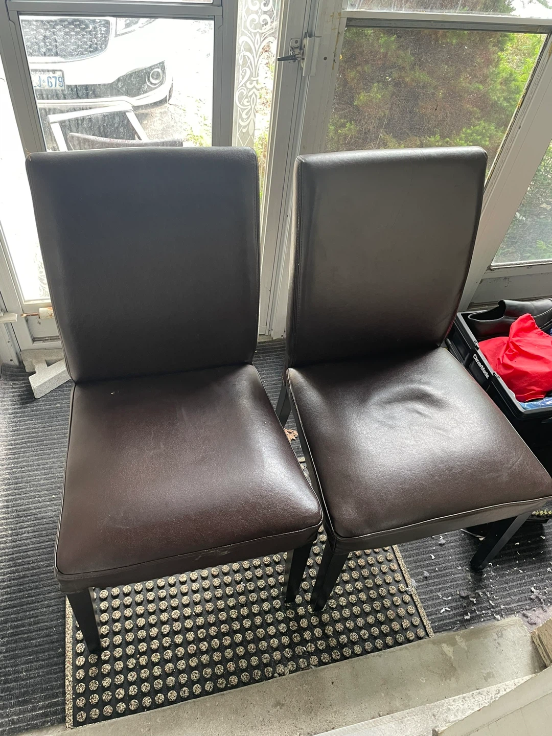 Set of 2 Dark Brown Dining Chairs