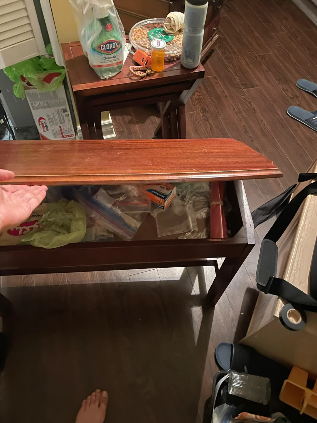 Vintage Wooden Console Table with Drawer - photo 2