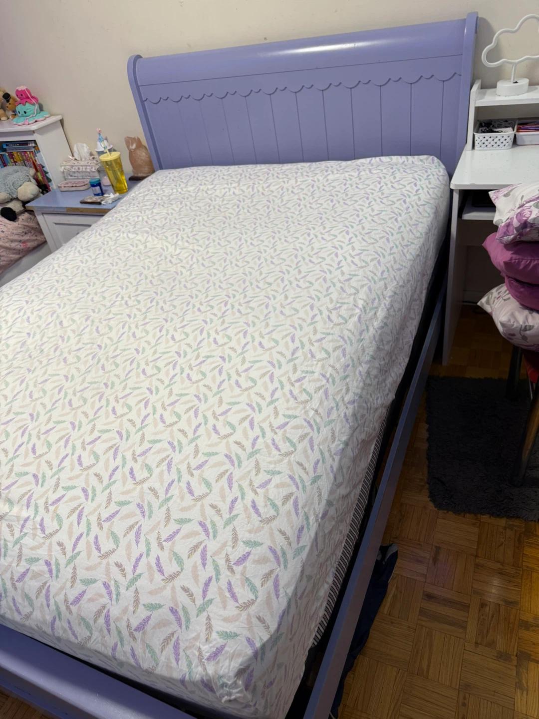 ‼️NEED GONE‼️ Purple Twin Sleigh Bed Frame - photo 3