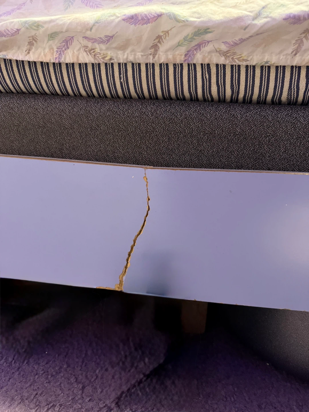 ‼️NEED GONE‼️ Purple Twin Sleigh Bed Frame - photo 4
