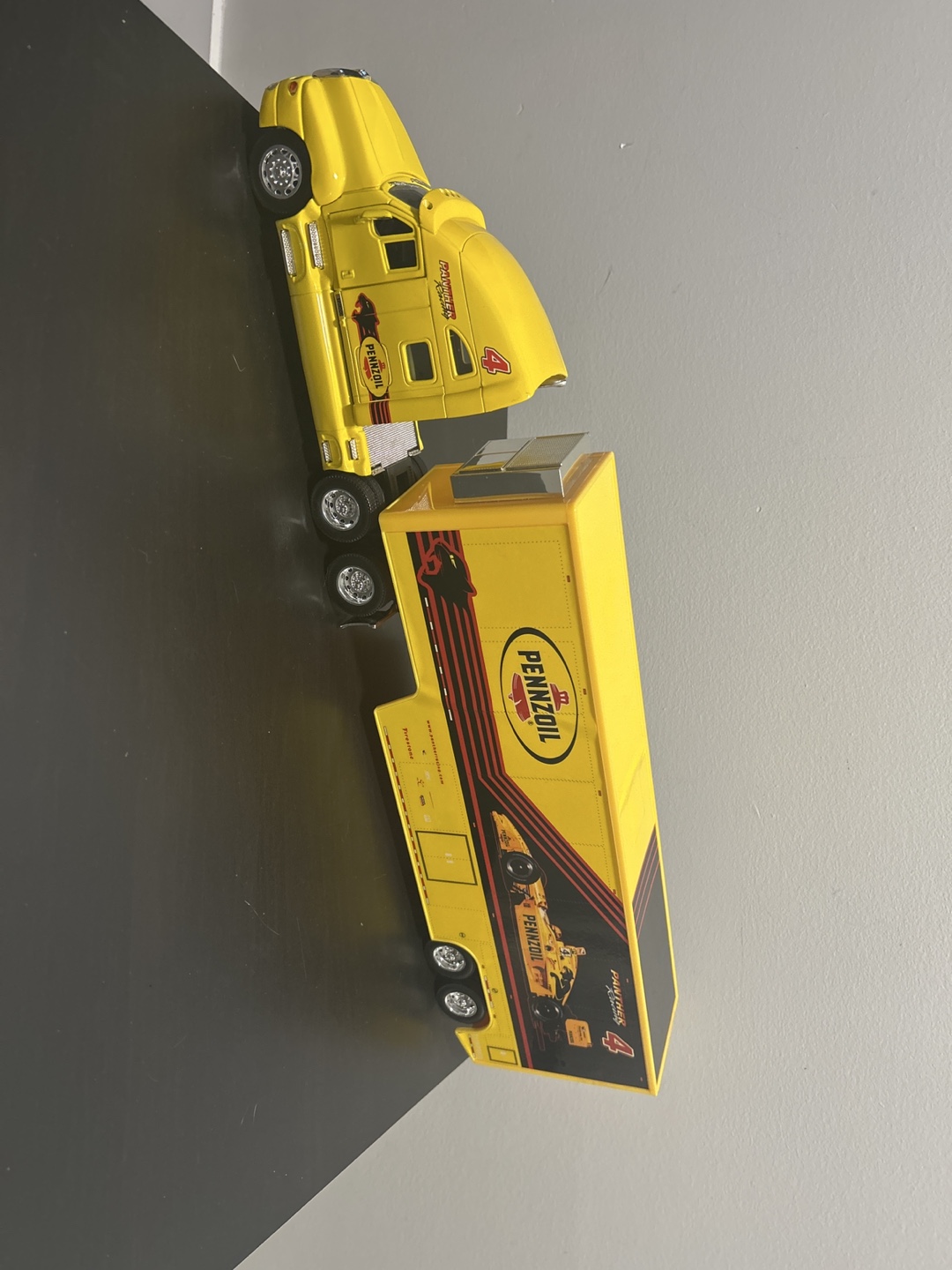 Yellow Pennzoil Racing Semi Truck Toy - photo 2