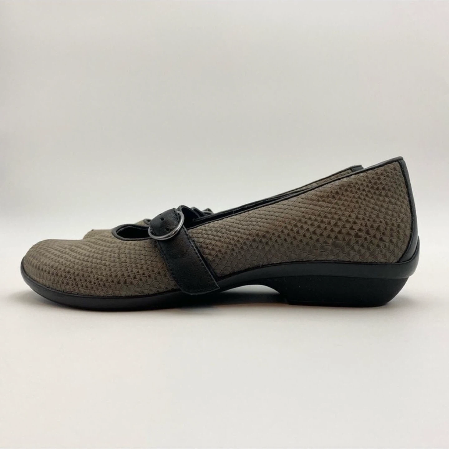 Dansko Orla Mary Jane Shoes Sz 39 Grey Snakeskin Print Leather - photo 2