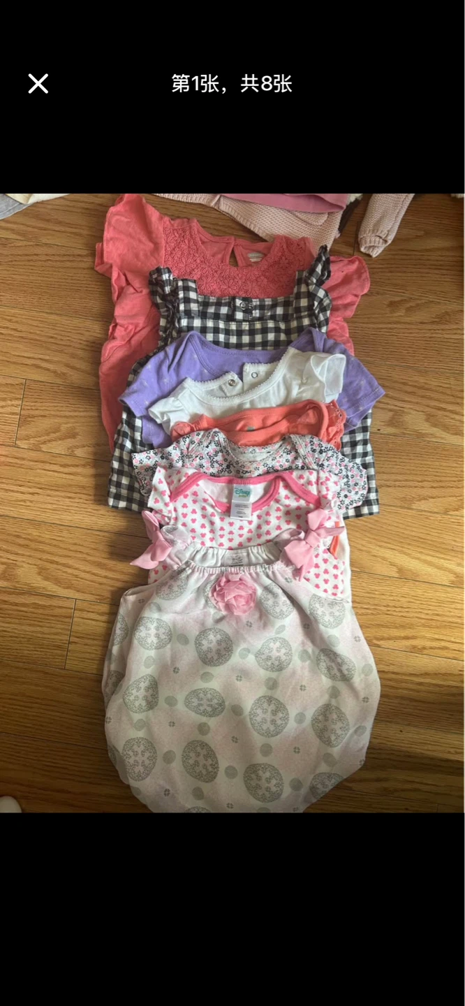12-24M 9 pcs Baby Girl Bodysuits Bundle Lot