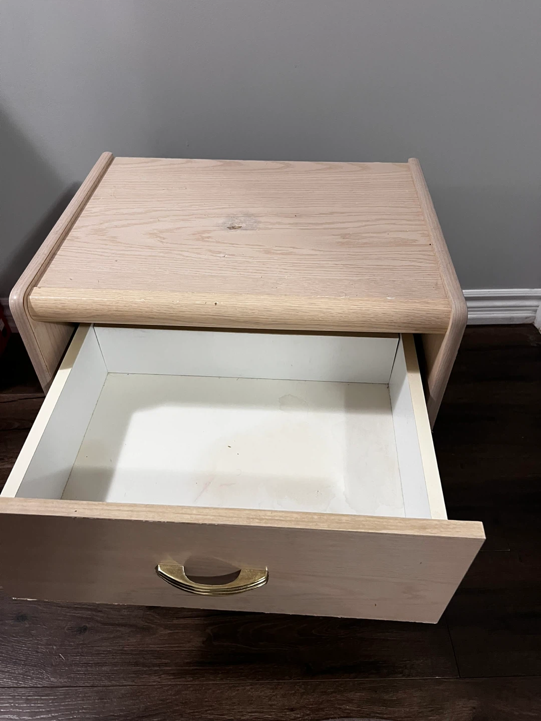 Light Wood 2-Drawer Nightstand - photo 3