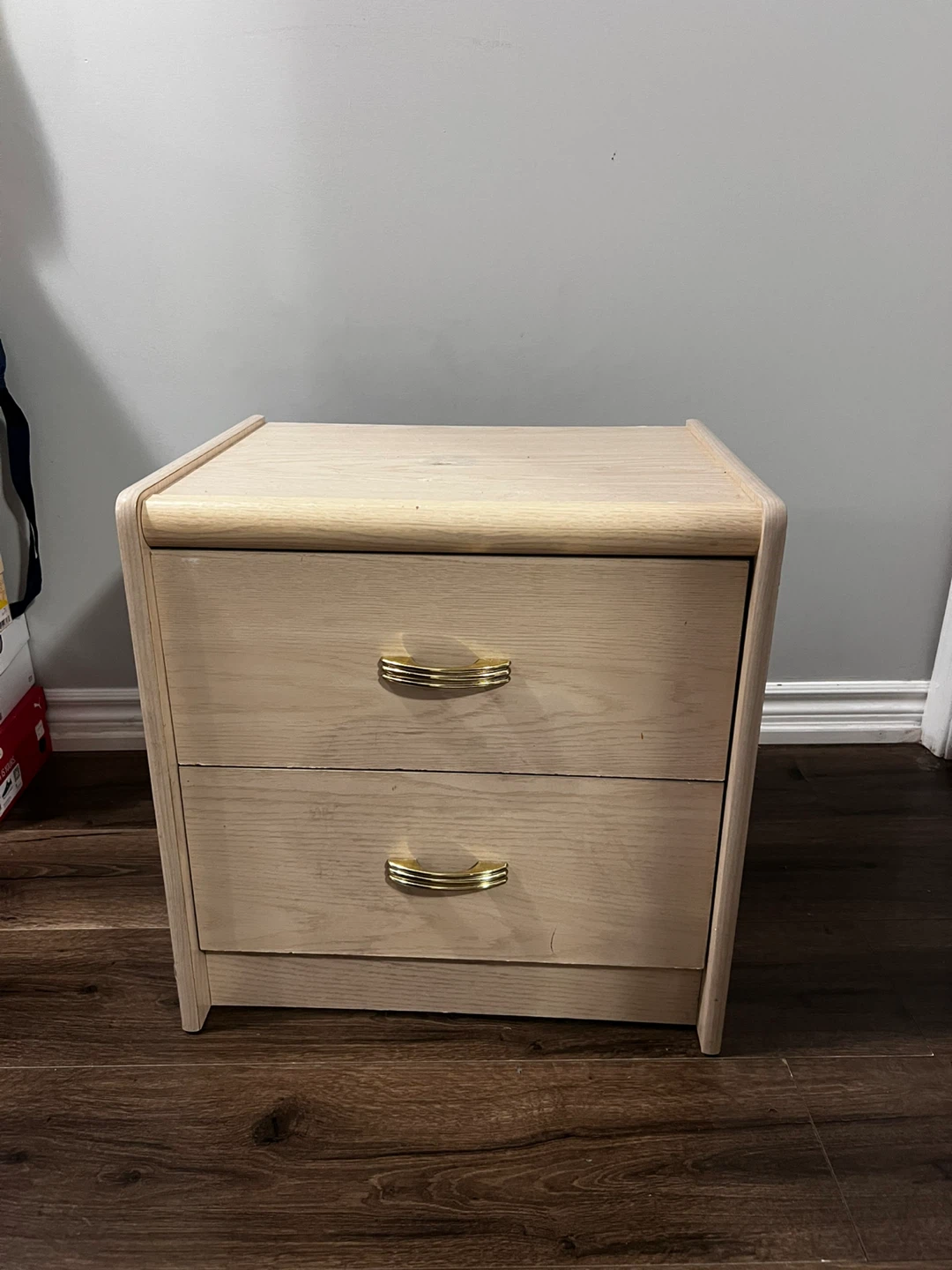 Light Wood 2-Drawer Nightstand - photo 4