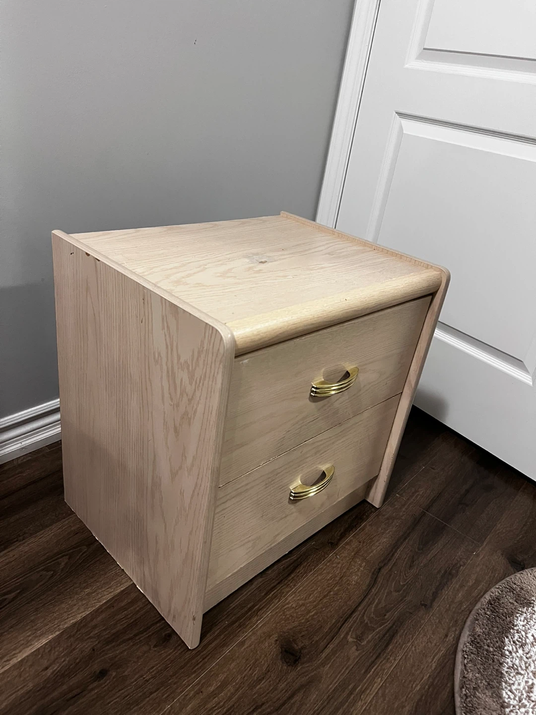Light Wood 2-Drawer Nightstand