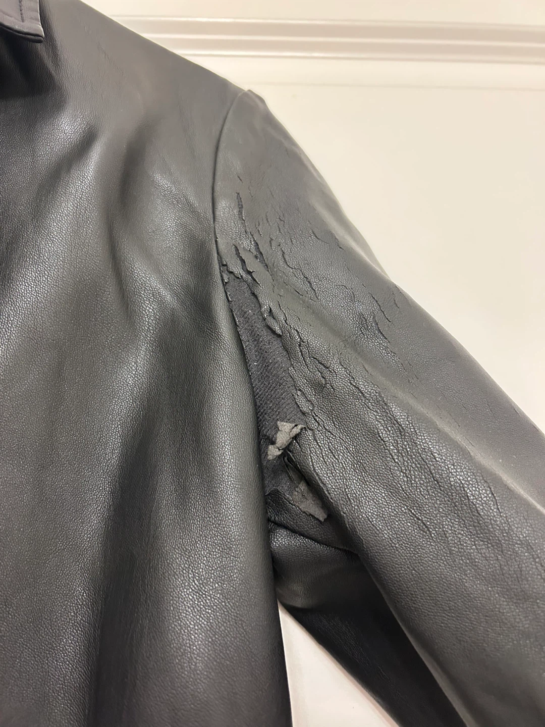 Faux leather lapel jacket - photo 3