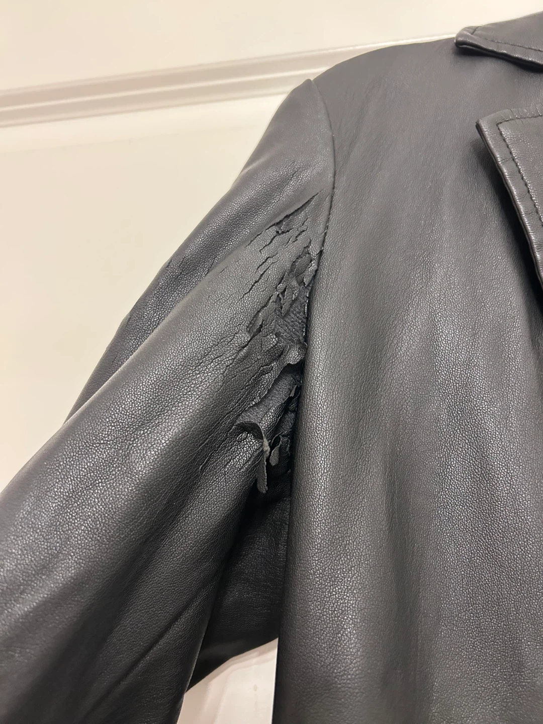 Faux leather lapel jacket - photo 2