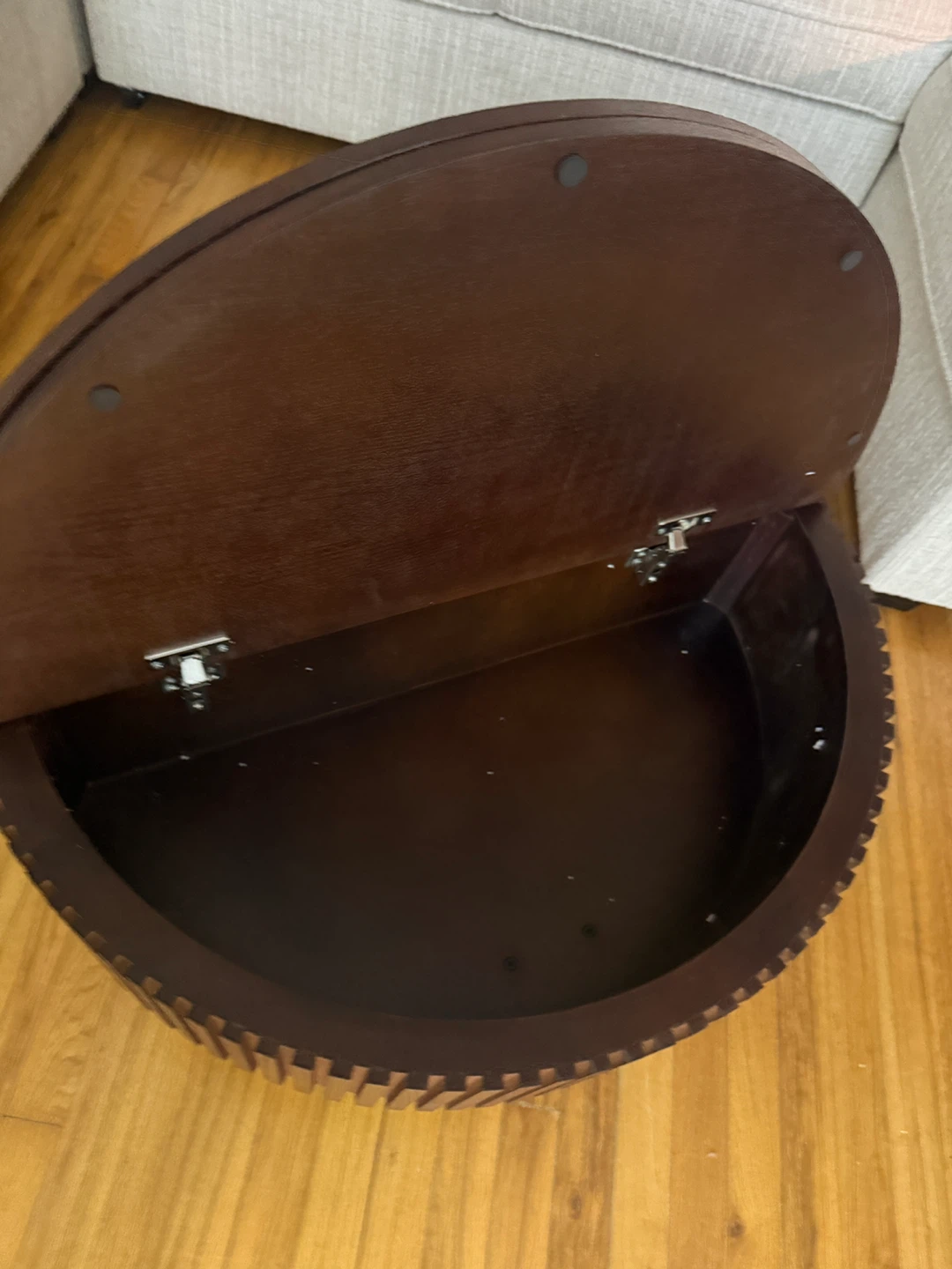 Brasen Modern Round Coffee Table with Storage - Brown - photo 3
