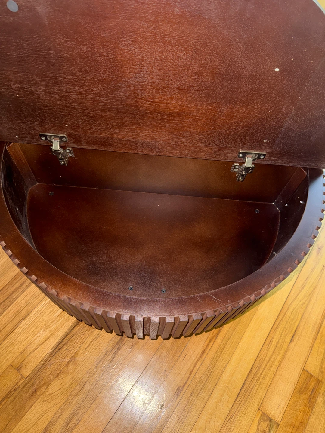 Brasen Modern Round Coffee Table with Storage - Brown - photo 4