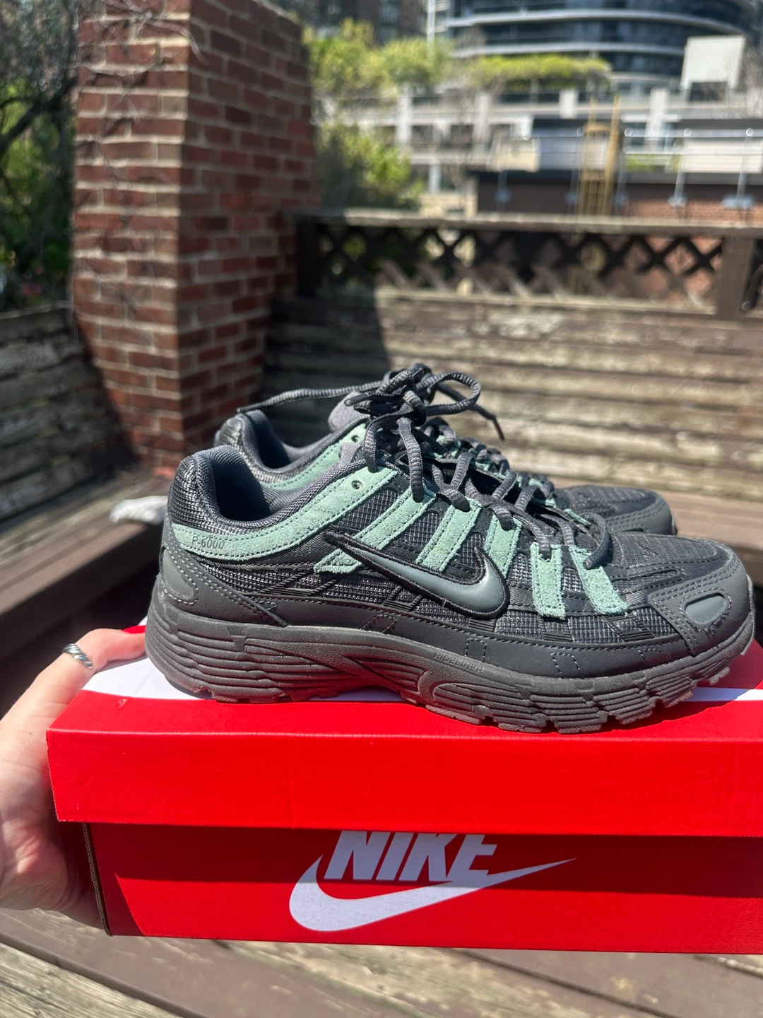Nike P-6000 Sneakers - Grey/Green - Youth Size 5.5Y - photo 2