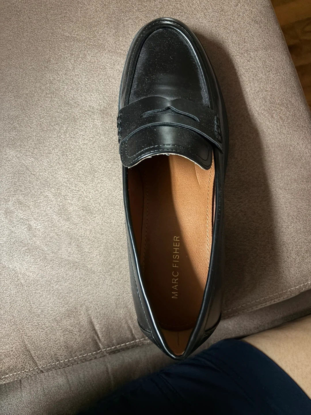 Marc Fisher Black Leather Loafers