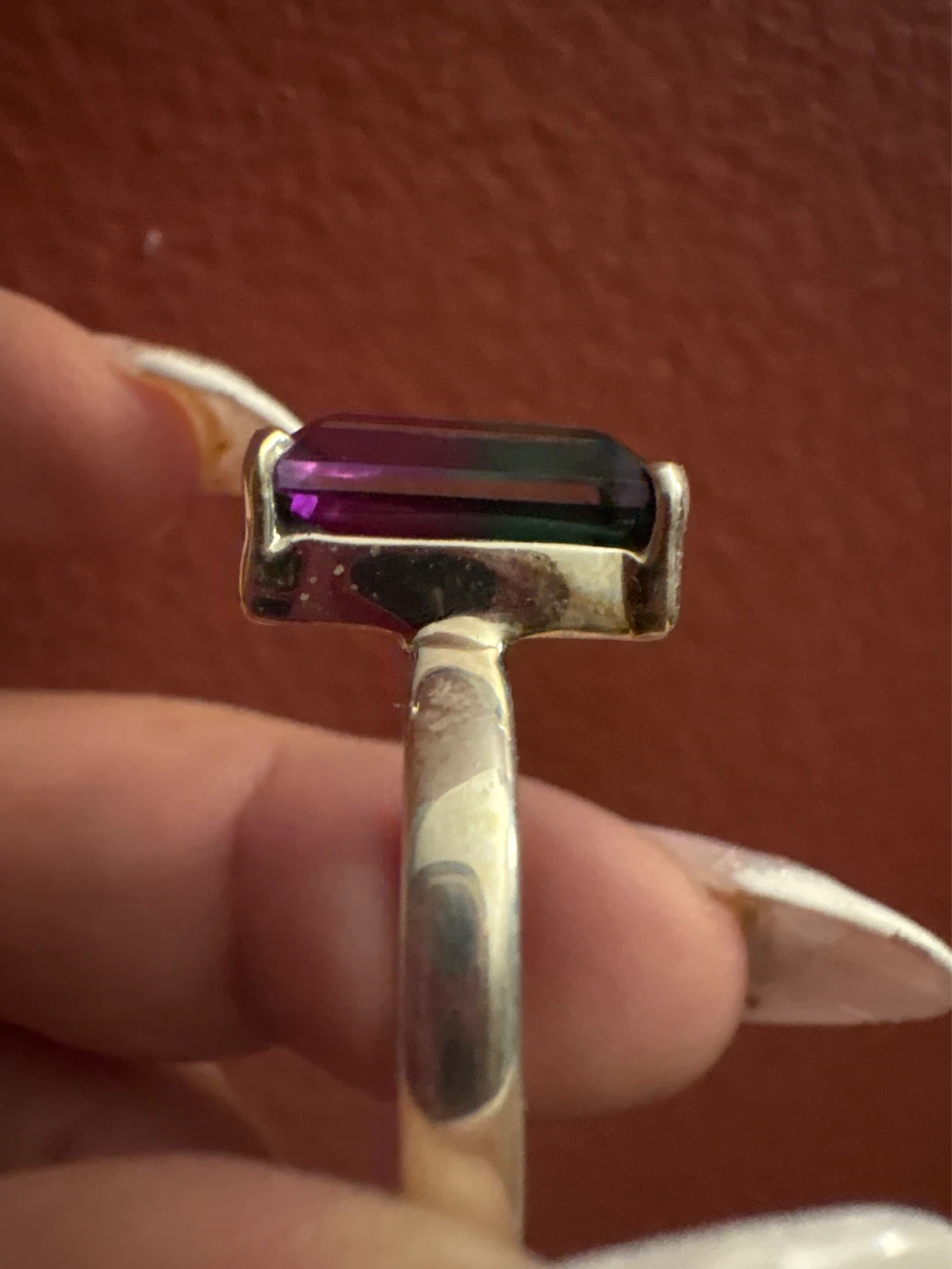 Genuine 925 Sterling Silver Genuine  Emerald Cut Mystical Topaz - photo 5