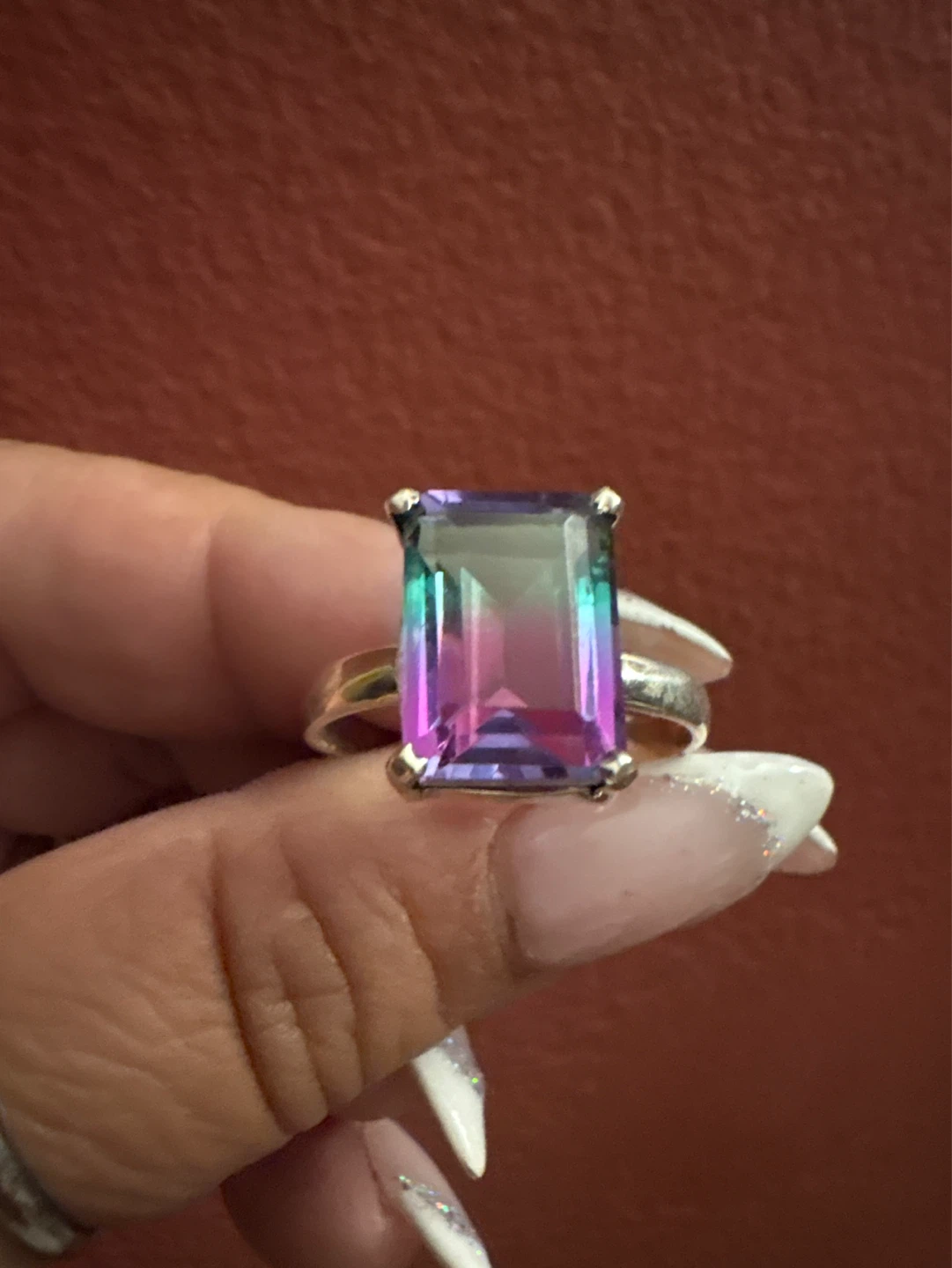 Genuine 925 Sterling Silver Genuine  Emerald Cut Mystical Topaz - photo 4