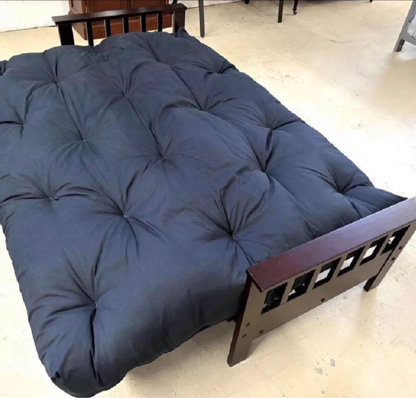 Dark Grey Futon Mattress with Wooden Frame - photo 2
