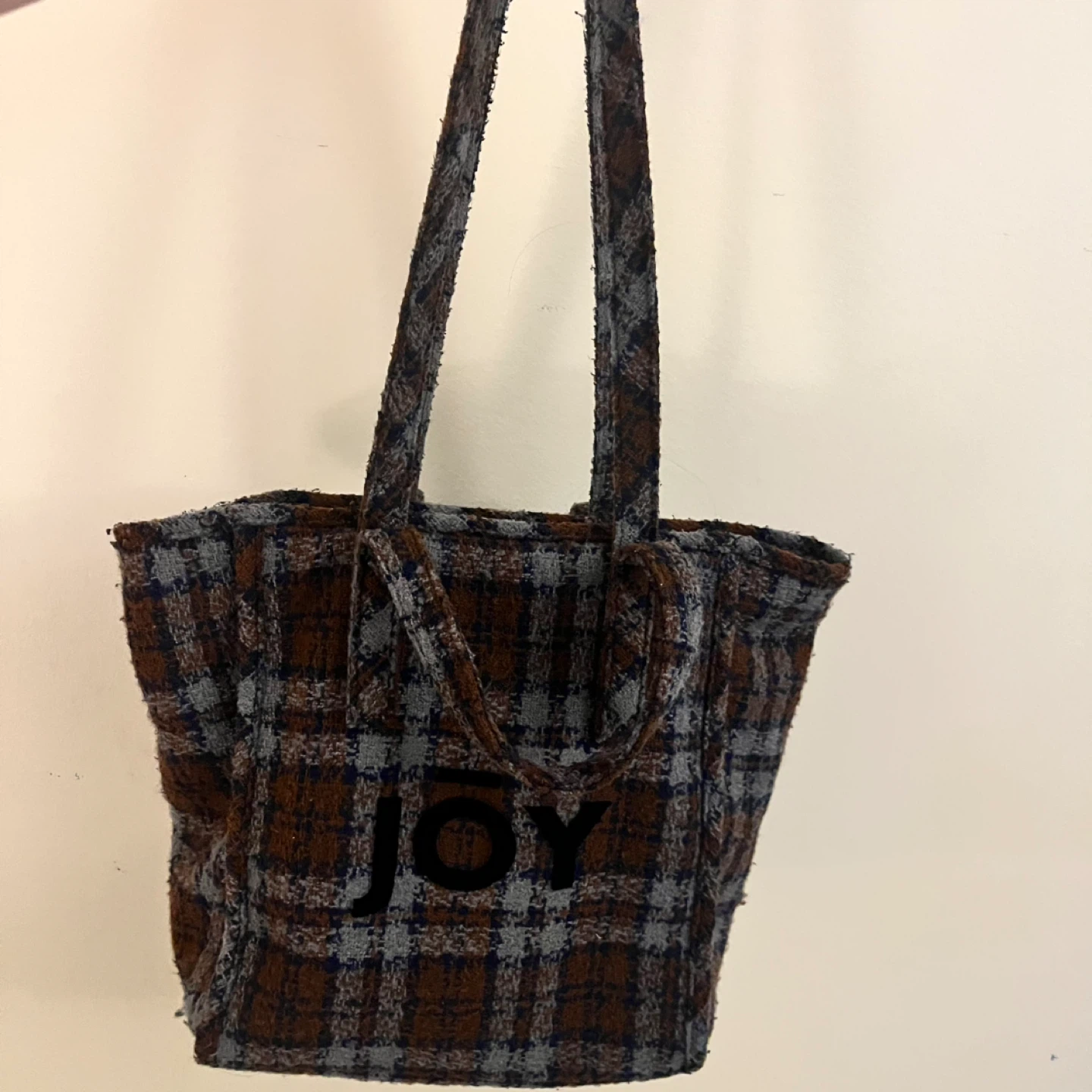 Korean Style Tweed Tote Bag