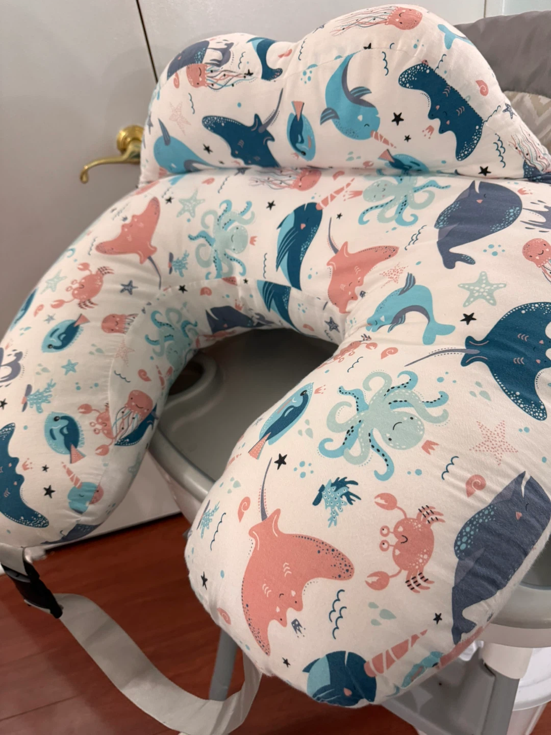 Nursing Pillow with Sea Creature Print