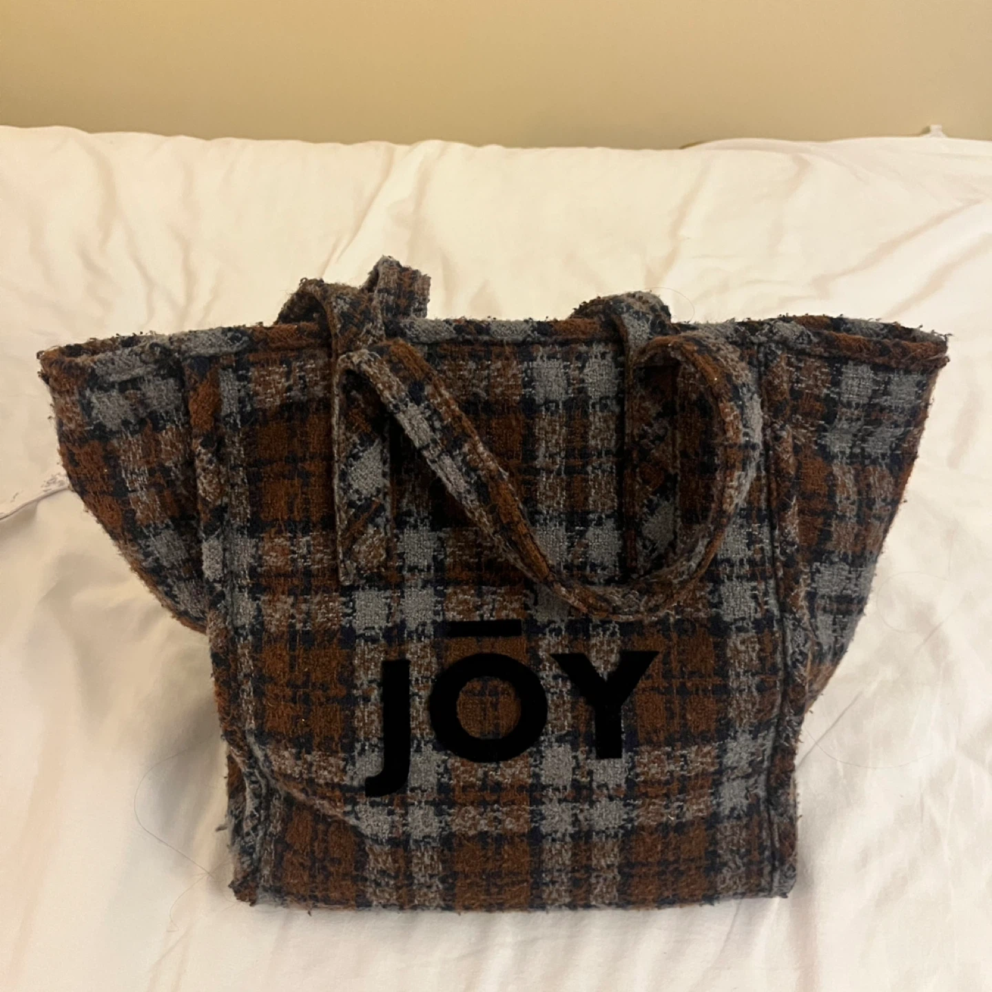 Korean Style Tweed Tote Bag - photo 2