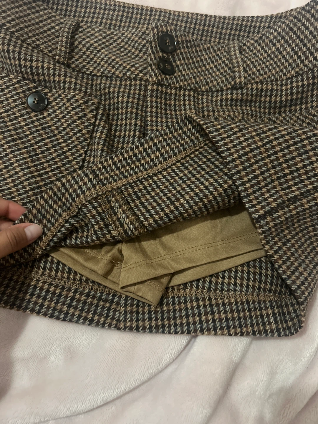 Windsor Plaid Mini Skirt with Shorts - Size S - photo 2
