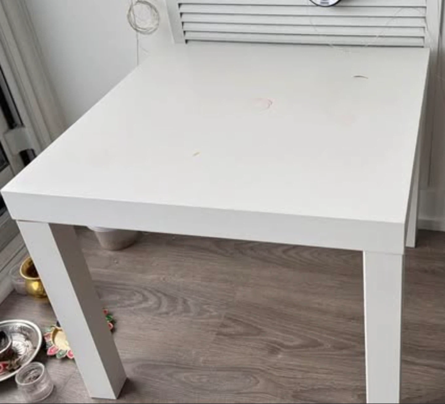 White Square Side Table
