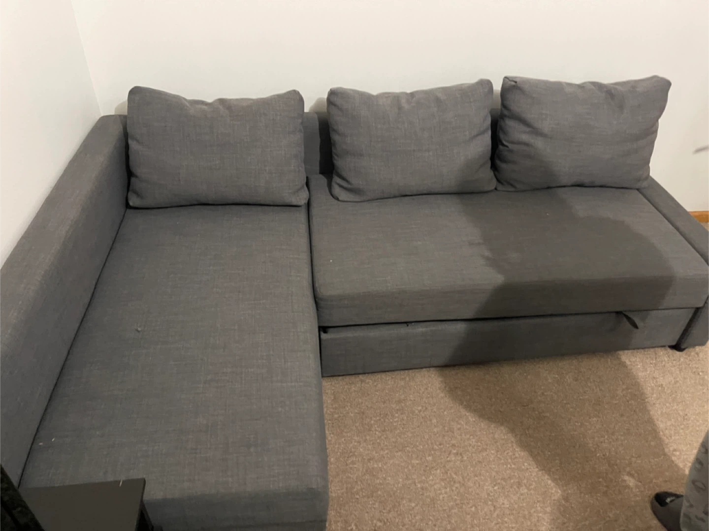 Grey Sectional Sofa with Pull-out Bed - photo 2