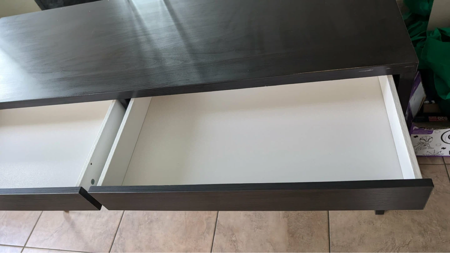 Black Two-Drawer Desk - photo 2