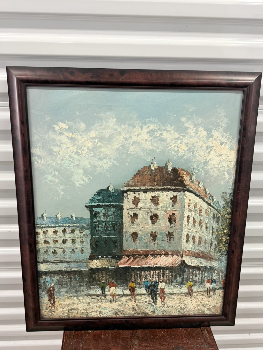 VTG Caroline Burnett Oil Painting of Europe Street view - photo 2