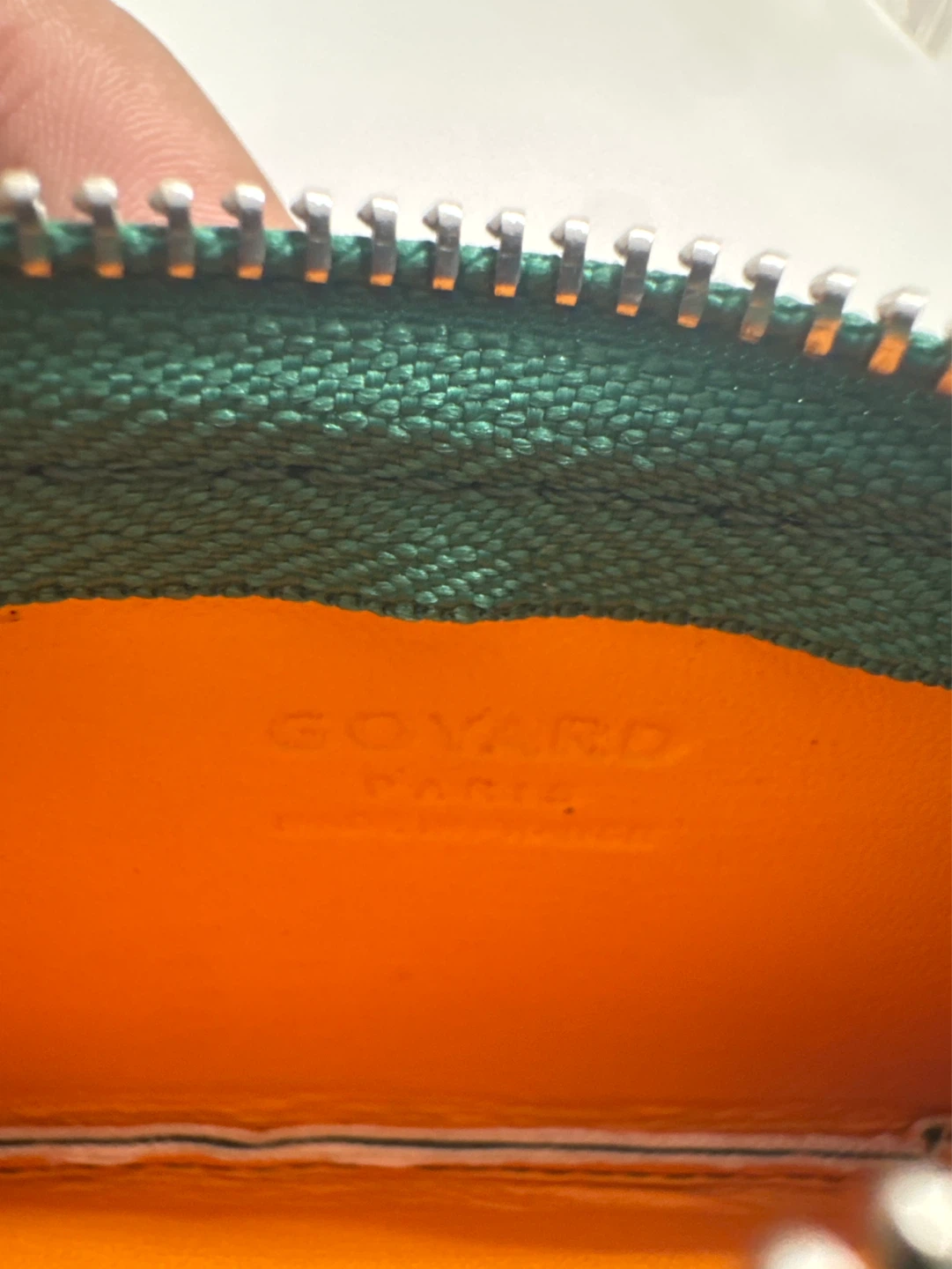 Goyard Green Chevron Coin Pouch with Keychain - photo 3