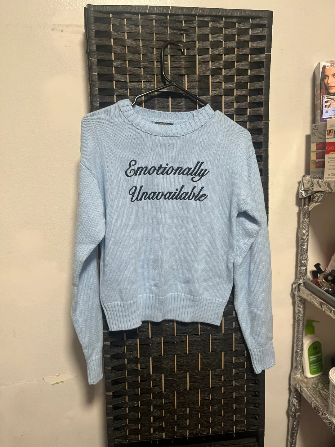 Size XS or S This light blue sweater