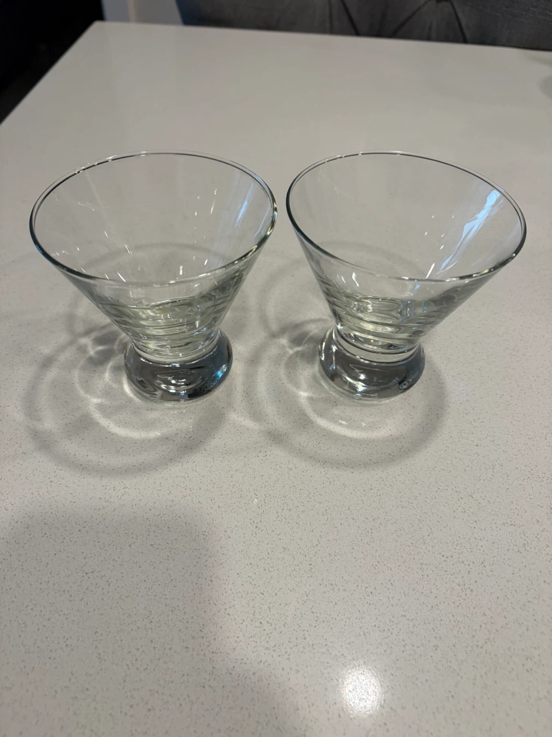 Set of 2 Clear Martini Glasses