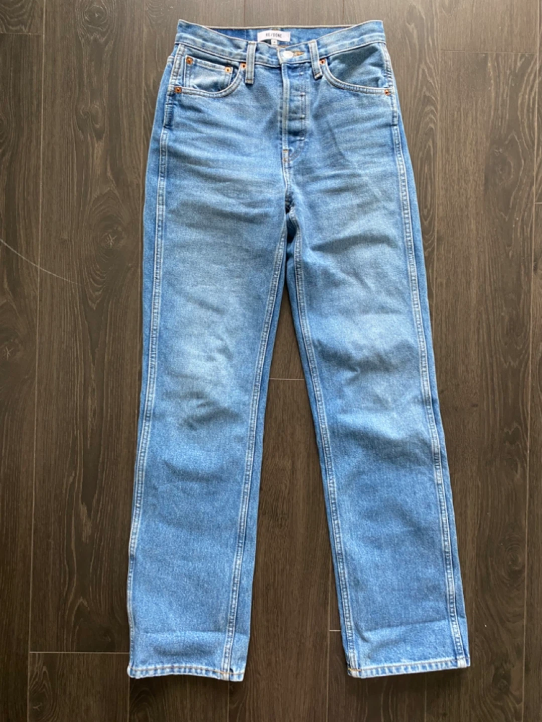 Re/Done Blue Denim Designer Jeans Straight Oversized US24