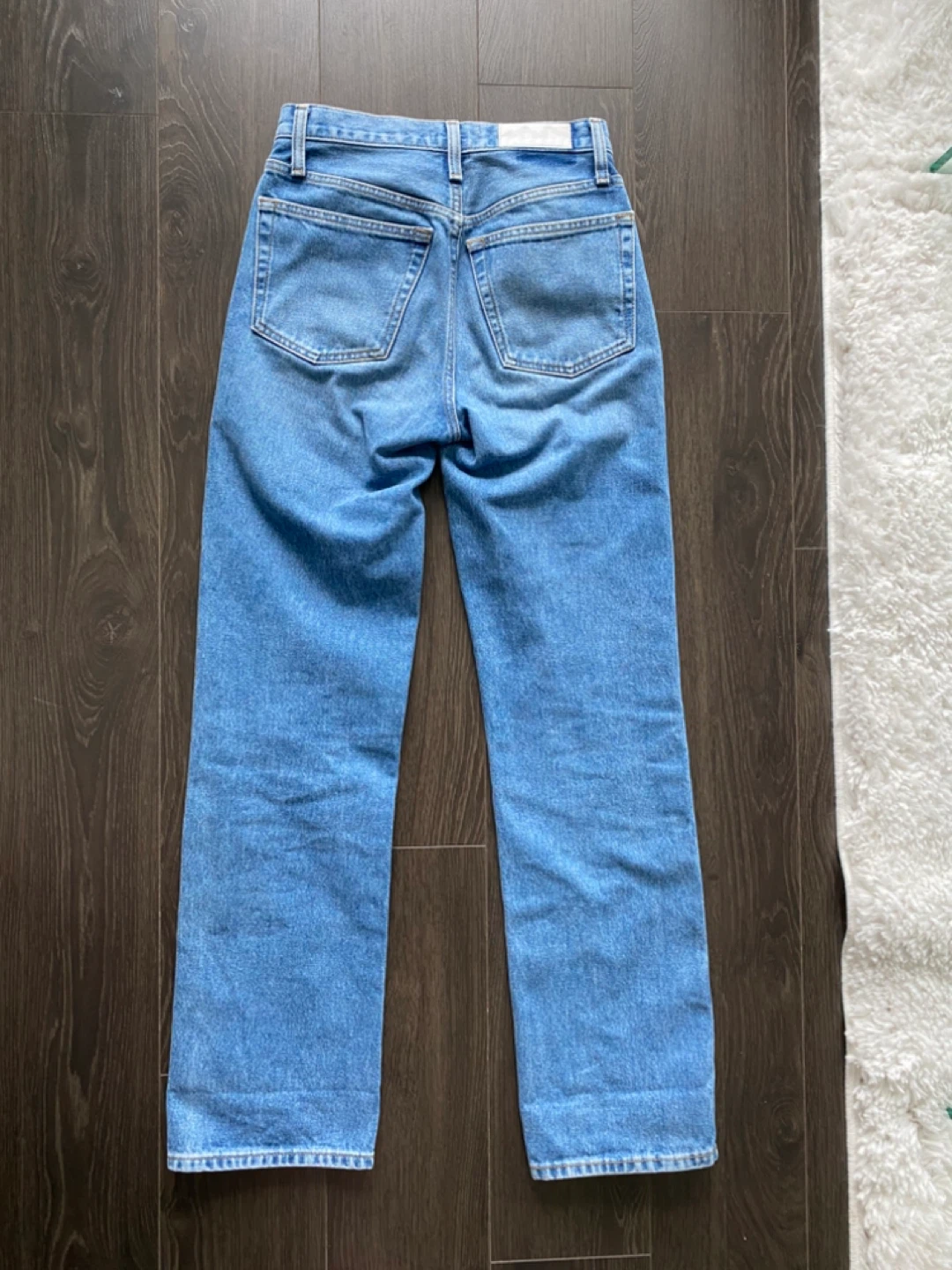 Re/Done Blue Denim Designer Jeans Straight Oversized US24 - photo 3