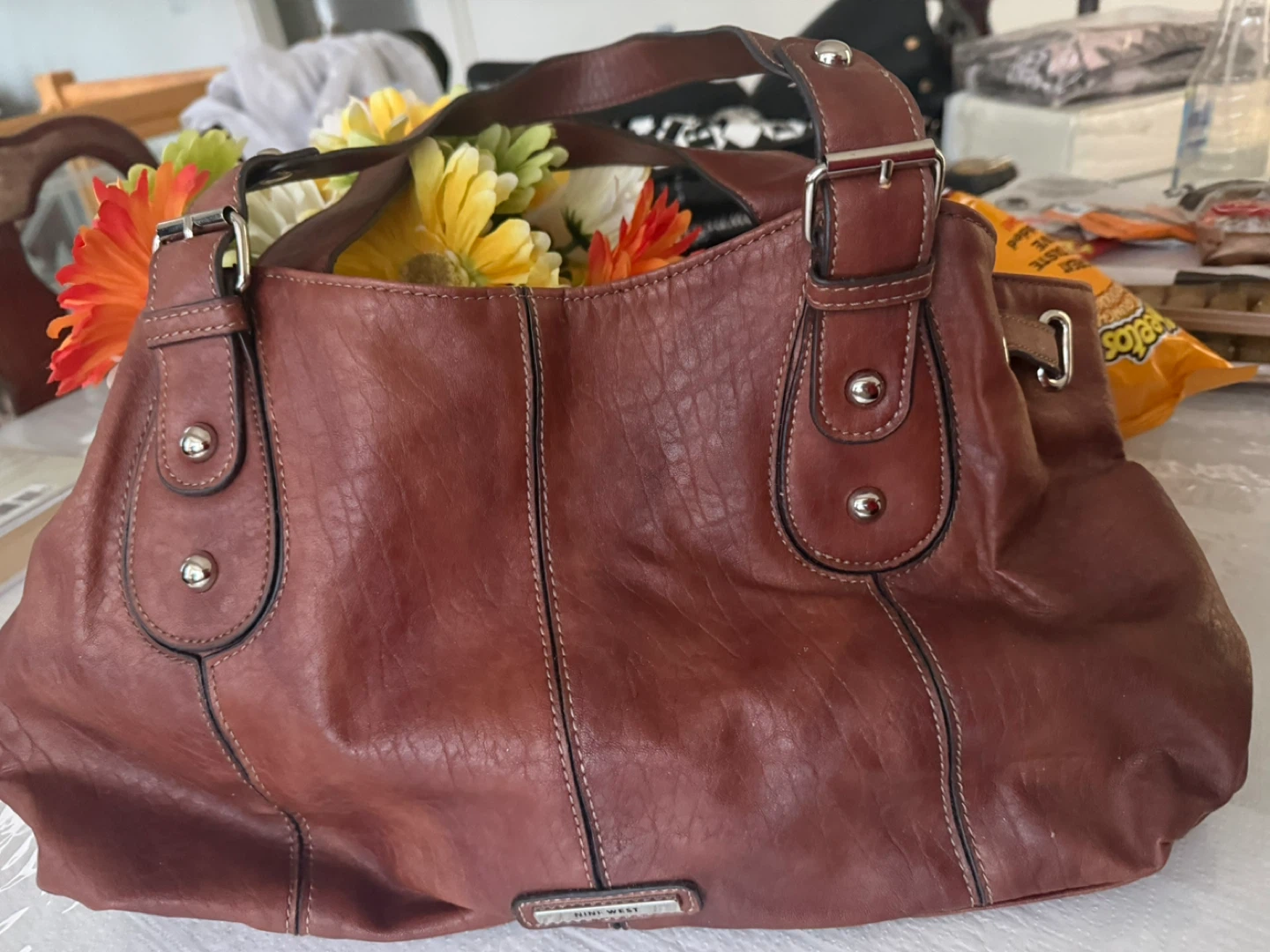 Nine West Brown Faux Leather Shoulder Bag - photo 2