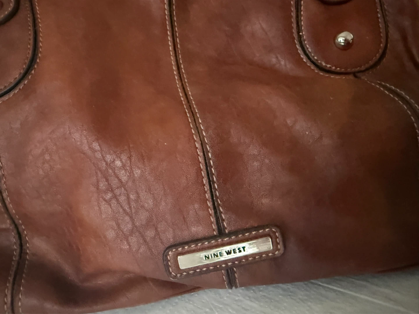 Nine West Brown Faux Leather Shoulder Bag